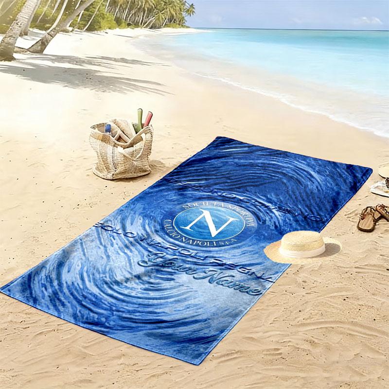 SSC Napoli Custom Name Print Beach Towel, Large Soft Quick Dry Towel for Beach Camping Swimming