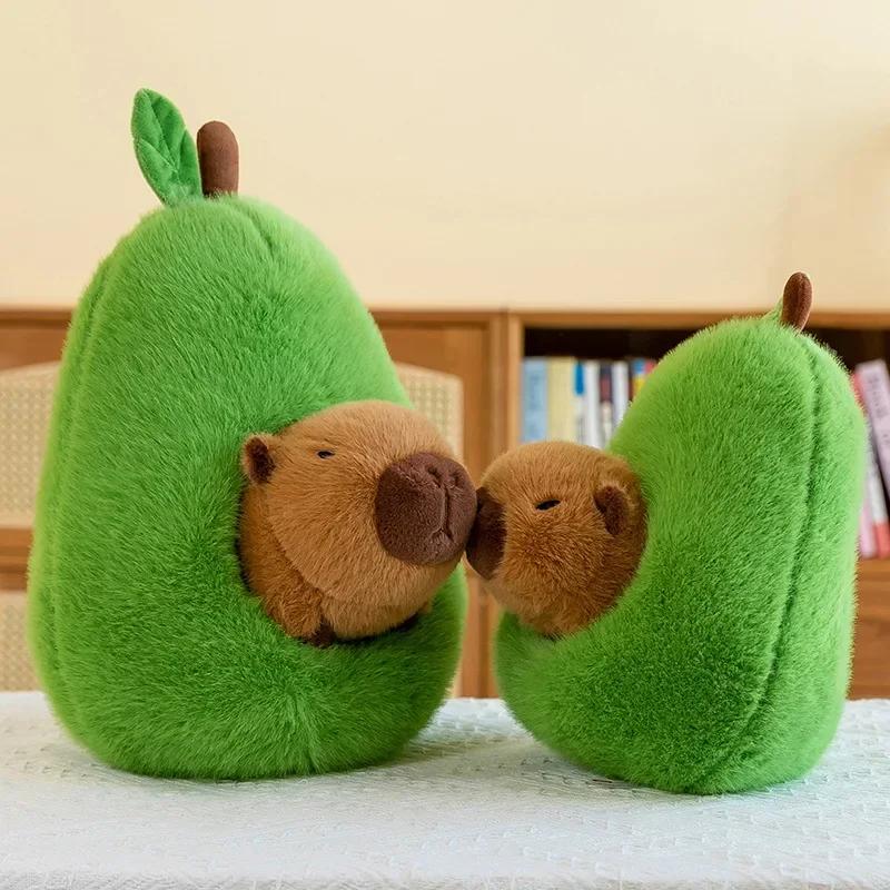 ***35cm *Hut Plush Capibala Doll Soft Animal Avocado Mouse Plush Toys Avocado Doll Children's and Girls' Gift Capybara Pillow