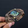 Gorgeous Abalone Shell Gemstone Pure Copper Wire Wrapped Handmade Cuff/Bangle Jewelry