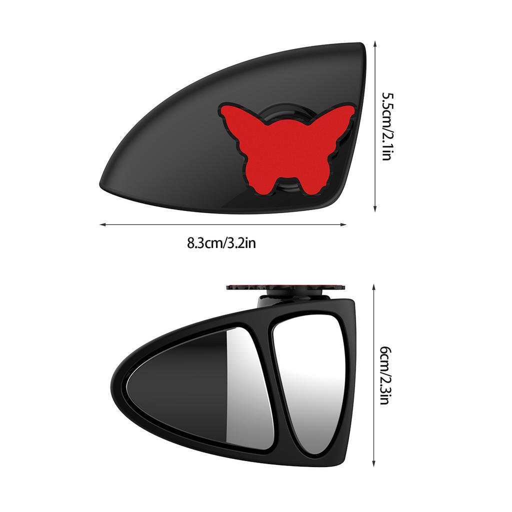1 Pcs 3 In 1 360 Degree Rotation Three Sided Blind Spot Mirror Reversing Blind Spot Convex Mirror, Right & Left
