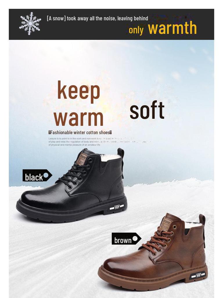 Мужские высокие ботинки Martin в стиле ретро из натуральной кожи с толстой хлопковой подкладкой