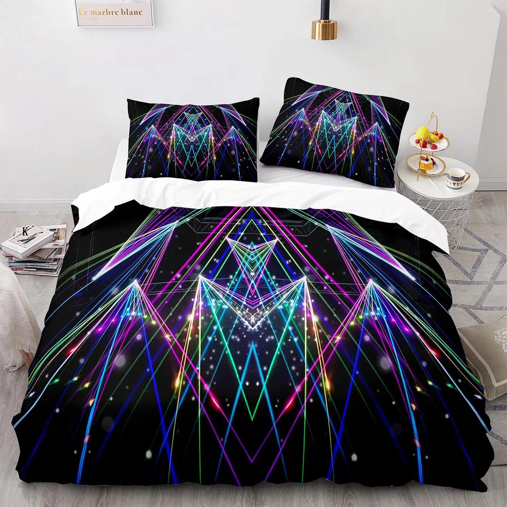 Geometry Line Duvet Cover Colorful Pattern for Children Teens Boys Adult Abstract Art Quilt Cover for Bedroom Decorations Queen
