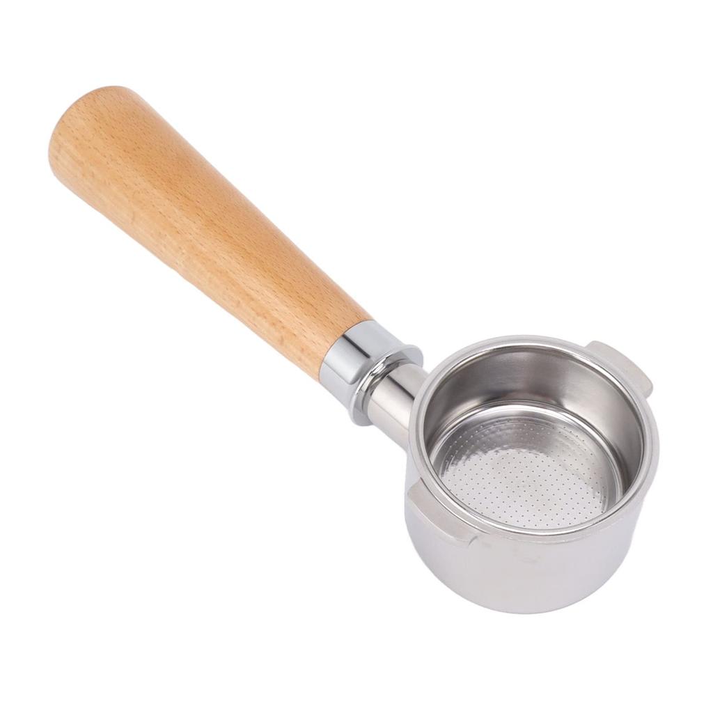 51мм Бездонный Портафильтр для Кофе, Удобная Ручка, 51мм Портафильтр с Двумя Ушками, Безопасно Снимаемый, Нержавеющая Сталь 304, EC0310 (А2 Бук)