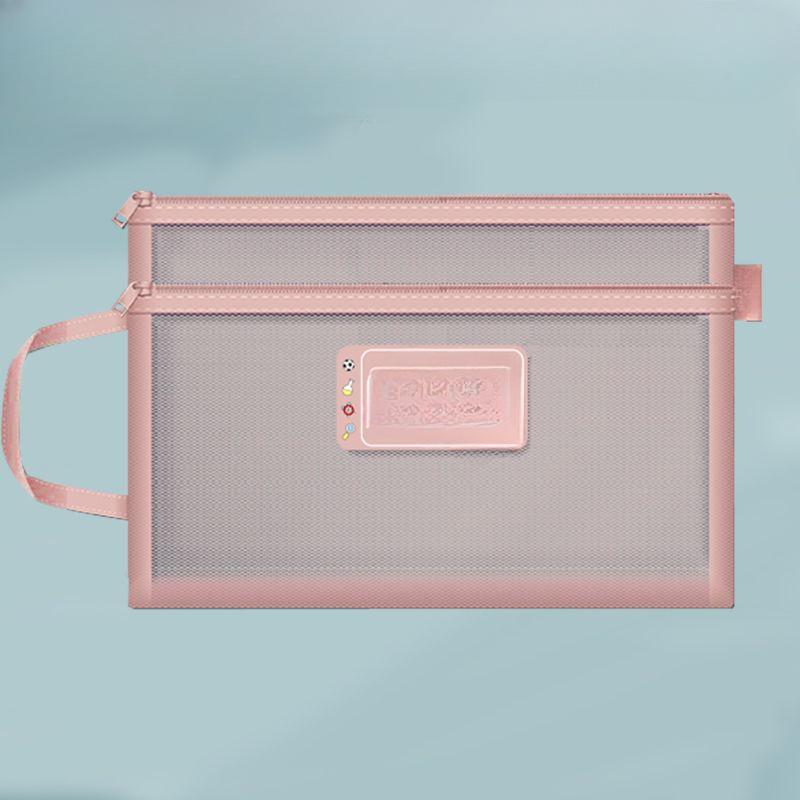 Сумка для хранения канцелярских принадлежностей формата А4, двухслойная сетчатая сумка на молнии, органайзер большой емкости, косметичка для макияжа, прозрачные папки для файлов