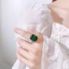 Light Luxury Jewelry Inlaid Ring Vintage Bird'S Nest Cut Pink Sticky Emerald Ladies Premium Ring
