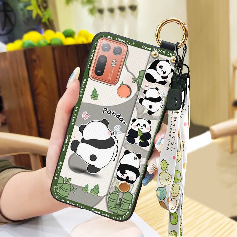 Wrist Strap Shockproof Phone Case For HTC Desire 20 Plus/D20+ Anti-dust Wristband Durable Soft Case Anti-knock Kickstand