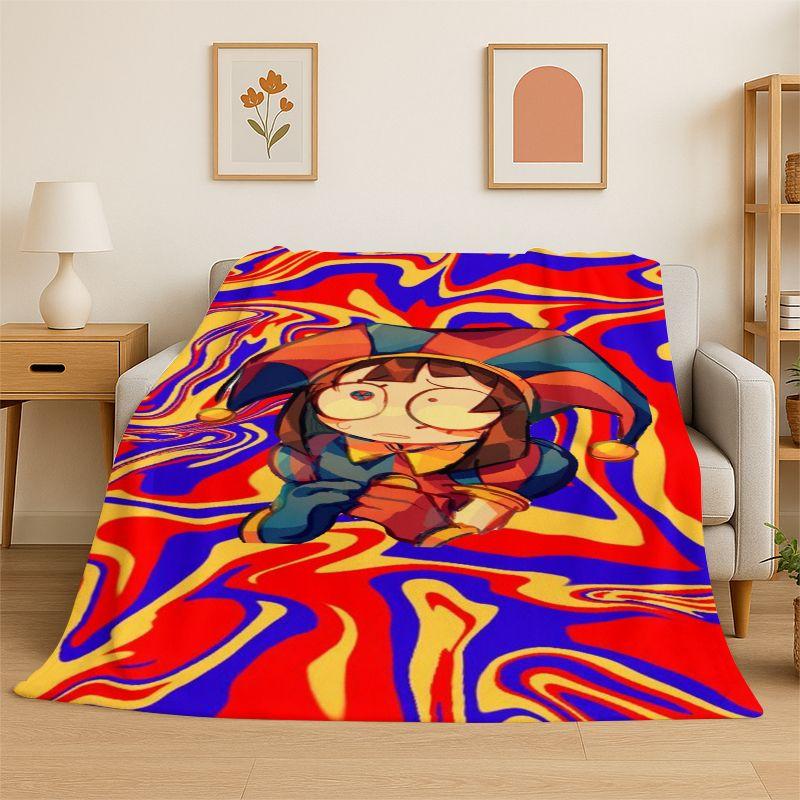 Cartoon Amizing Digtal Circus Pomni Soft Flannel Throw Blanket,Cozy Blanket for Bed,Couch,Sofa,Bedroom,Living Room,Picnic kid