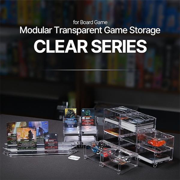 Clear Board Game Cards Stand Holders [4 PACK] | Transparent Card Deck Display Holders | Playing Card Holders for Ticket To Ride, Monopoly, Dominion