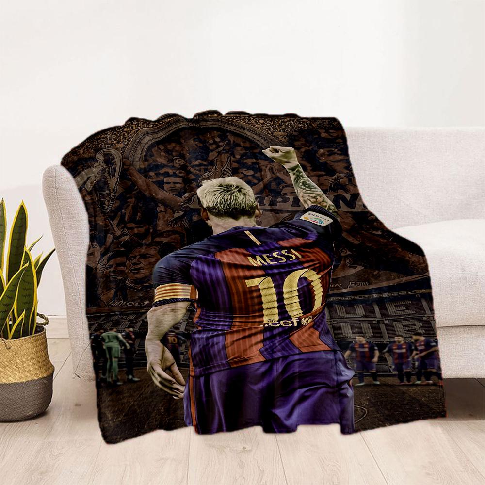 Messi 491 Blanket Comfortable Great for Bedding Seaside Livingroom Four Seasons Universal Digital Print Ideal Gift for Friends Family Couples Picnic