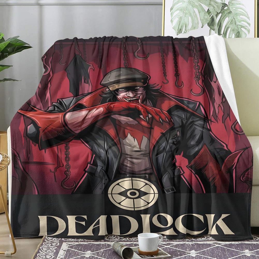 D-Deadlock Throw Soft Flannel Throw Summer AC Blanket Lightweight Cool Nap Blanket for Sofa Bed Couch Travel