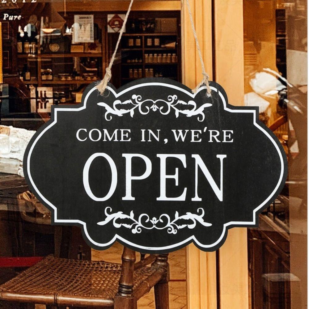 Двусторонняя подвесная табличка с кольцом Открыто и Закрыто Вывеска для кофейного бара Бизнес-вывеска Магазин