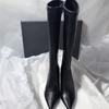 Женские туфли на высоком каблуке Высокие сапоги Острый носок Дизайнерская обувь Платье Зимние туфли-лодочки 2025 Новые Роскошные Челси Botas De Mujer Zapatos