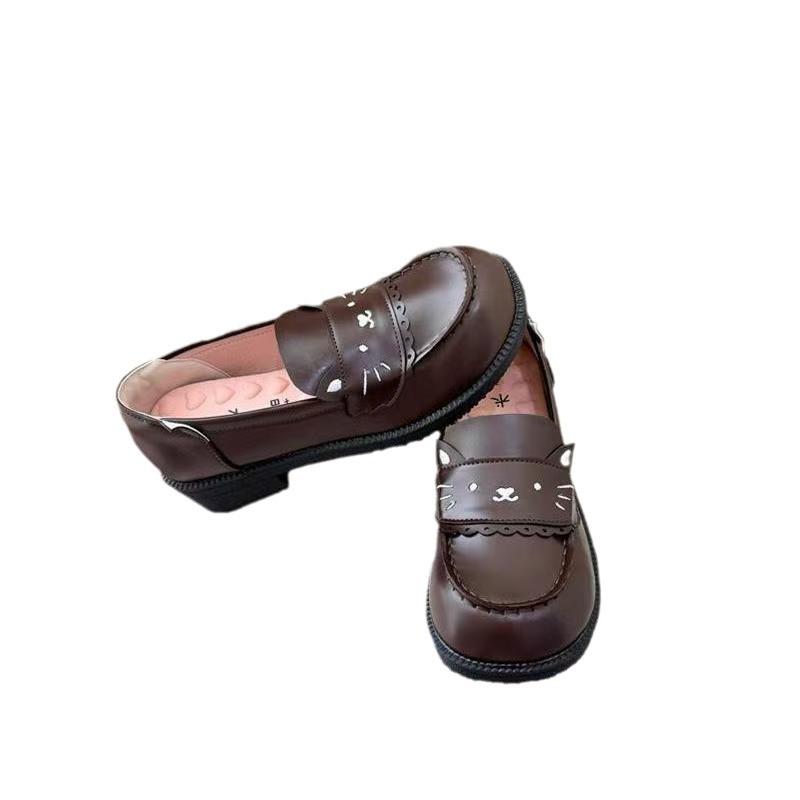 Оригинальная универсальная школьная обувь Lolitajk Animal Party 2024 New Porter Japanese College Leather Shoes