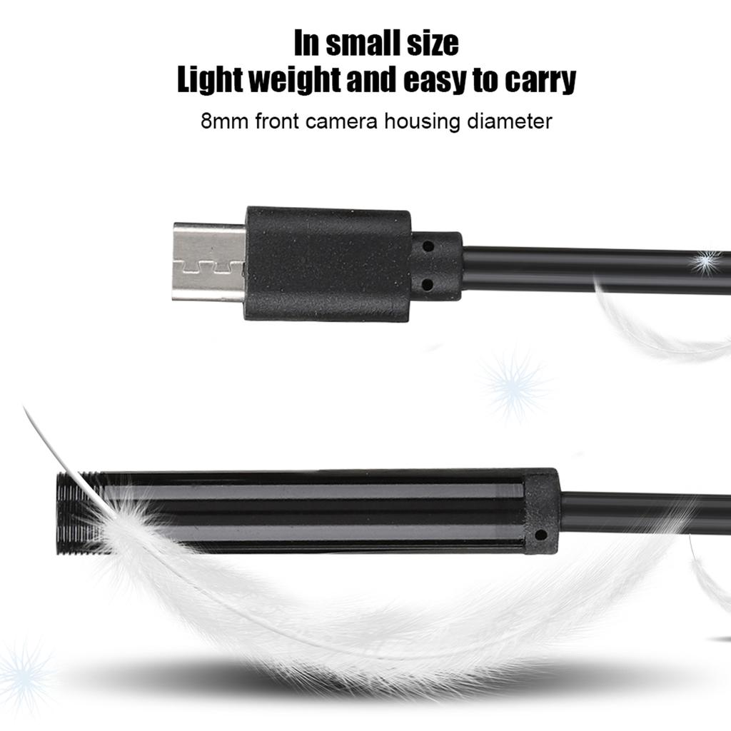 2-в-1 HD IP67 Водонепроницаемый 7мм Мобильный Эндоскоп для Android Windows с 2-метровым USB-кабелем