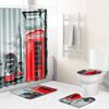 Home Waterproof Print Shower Curtain 4 Piece Carpet Cover Toilet Cover Bath Mat Pad Set Bathroom Curtain Bathroom Decoration