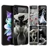 Жесткий ПК чехол для телефона Samsung Galaxy Z Flip 7 6 5 4 Черная крышка для Galaxy Z Flip 3 Складной противоударный Capa Милая белая одежда