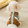 Autumn and Winter Dog Maillard Pocket Patch Traction Four-legged Cotton-padded Coat Medium and Small Dog Cat Warm Pet Clothes