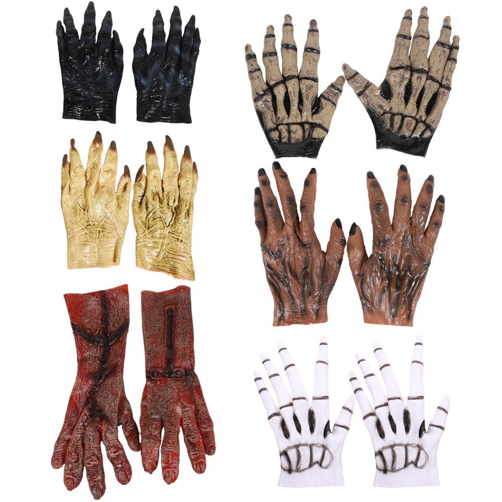Plush Werewolf Vinyl Gloves Werewolf Makeup Party Props Creative Halloween Cosplay Gloves Festival