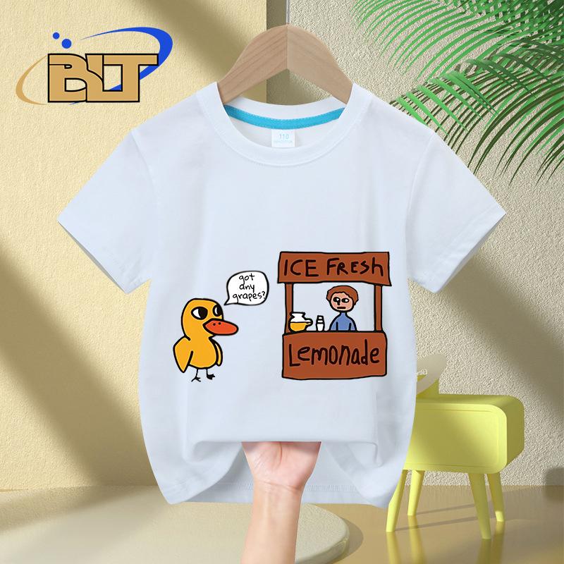 Got any grapes lemonade stand kids TShirt summer childrens pure cotton shortsleeved casual tops boys and girls gifts