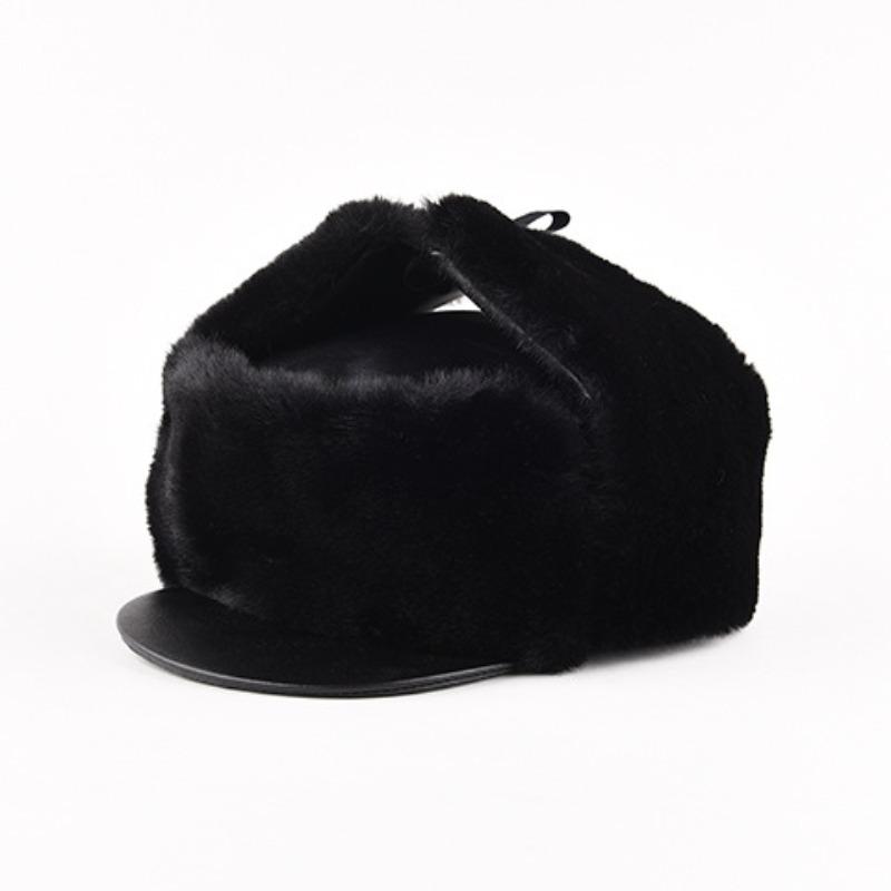 Middle-aged and Elderly Lei Feng Hat Men Ear Protection Winter Grandfather Thickened Warm Cap Elderly Father Old Man Cotton Hat