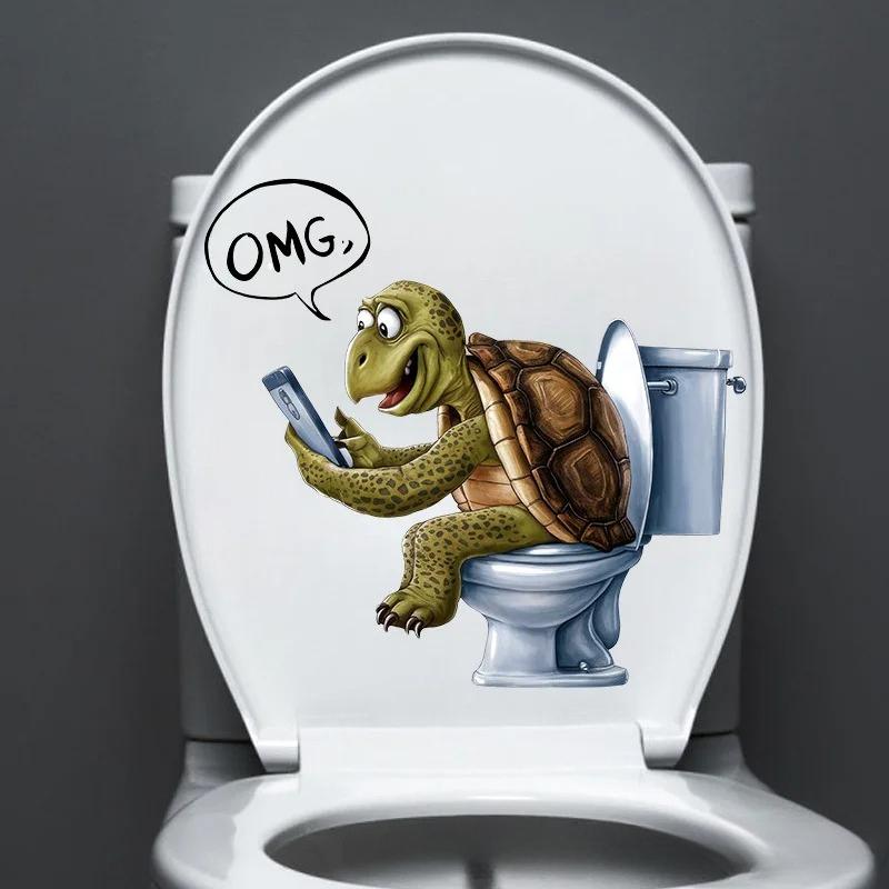 1 шт. Забавные наклейки на сиденье унитаза из ПВХ с животными Обезьяна Зебра Жираф Декали Водонепроницаемый Декор для стен ванной комнаты и двери Креативные съемные наклейки