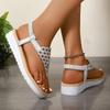Fashion Fashion Women's Summer Lightweight Wedge Sandals Hollow Out Clip Toe Thong Roman Sandals Woman Comfortable Non Slip Beach Shoes