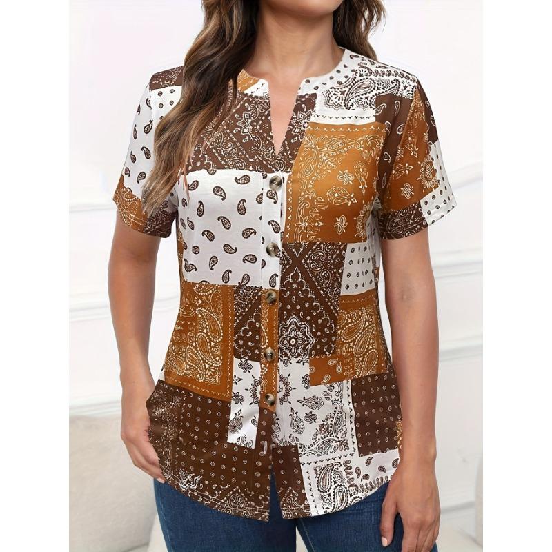 JKASHDK Женские модные повседневные летние весенние блузки и рубашки с v-образным вырезом с короткими рукавами