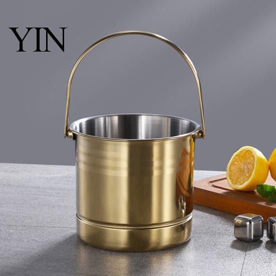 Portable Bar Ice Bucket Stainless Steel with Removable Strainer, Wine Champagne for Home Gatherings Cooler Beer Red Wine, Snacks Multi-use