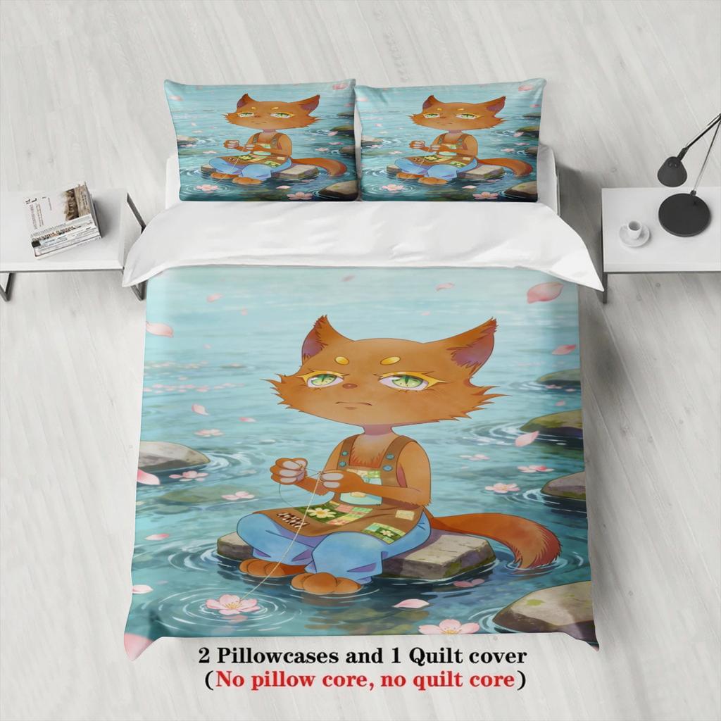 Постельное белье для подростков Softville Cozy Town Милый Папоротник Одеяло Лиса С Пододеяльником Наволочка Для Декора Детской Спальни