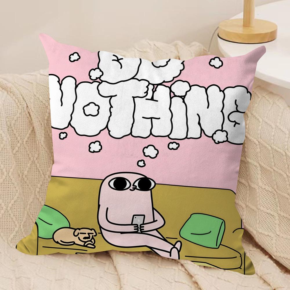 FUNNY Cartoon KKETNIPZ Cushion Cover Silky Short Plush Invisible Zipper Dustproof Sofa Pillow Case for Home Decor