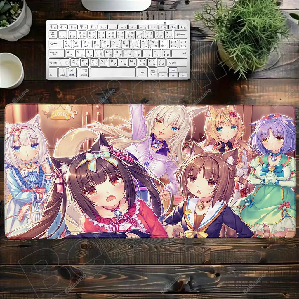 XXL Домашний HD Компьютерный Стол Коврик для Мыши Nekopara Коврик для Мыши Ковер Геймерский Офисный Ноутбук Мягкий Коврик для Мыши Настольные Коврики для Мыши 90x40см