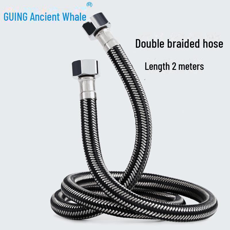 Brand 304 Stainless Steel Explosion-Proof Braided Hose for Water Heater and Toilet Faucet - Universal 4-Point Inlet Pipe