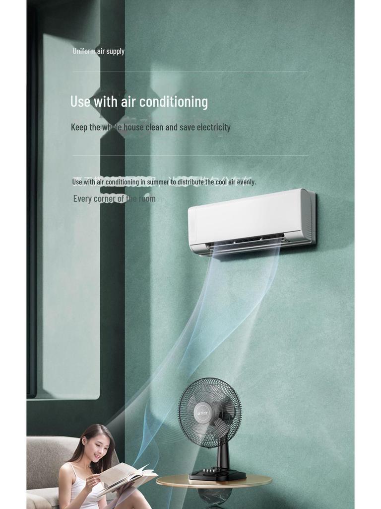 Бесшумный настольный электрический вентилятор: 12/16-дюймовый качающийся настольный вентилятор для дома или общежития