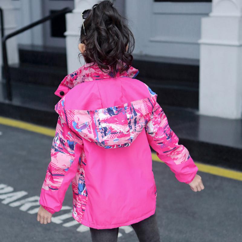 Children's Jackets Girls Autumn and Winter Outdoor Three-in-one Detachable Windproof Jackets Big Children's Clothing Tops