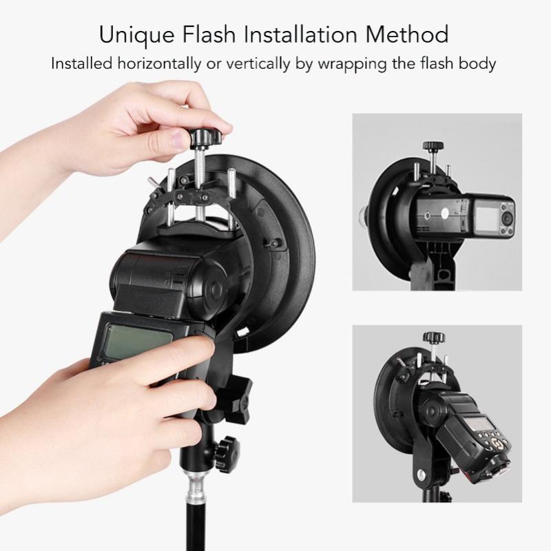 Короткая версия L-образный кронштейн Ручной держатель-рукоятка Для Speedlite Вспышки Крепление Bowens Софтбокс Портретная тарелка Отражатель Зонт