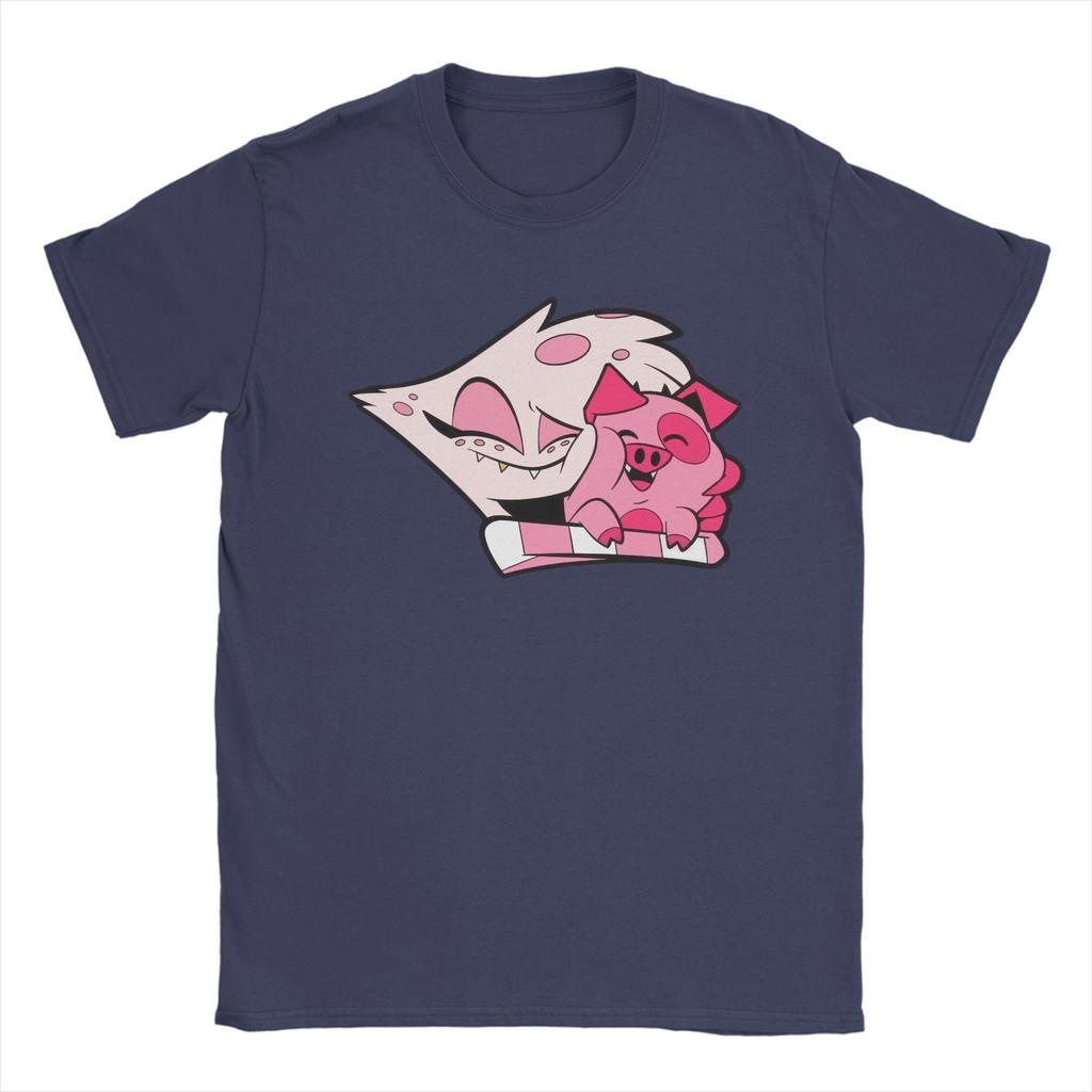 Angel Dust и Fat Nuggets Hazbins Hotels Мужские футболки Винтажные футболки Футболка с коротким рукавом и круглым вырезом Чистый хлопок Одежда больших размеров