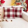 Christmas Red Plaid Pillowcase Imitation Cotton Linen Living Room Sofa Cushion Cover Fabric Color Woven Large Plaid Pillowcase