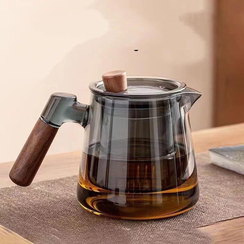 Glass Teapot with Wooden Handle