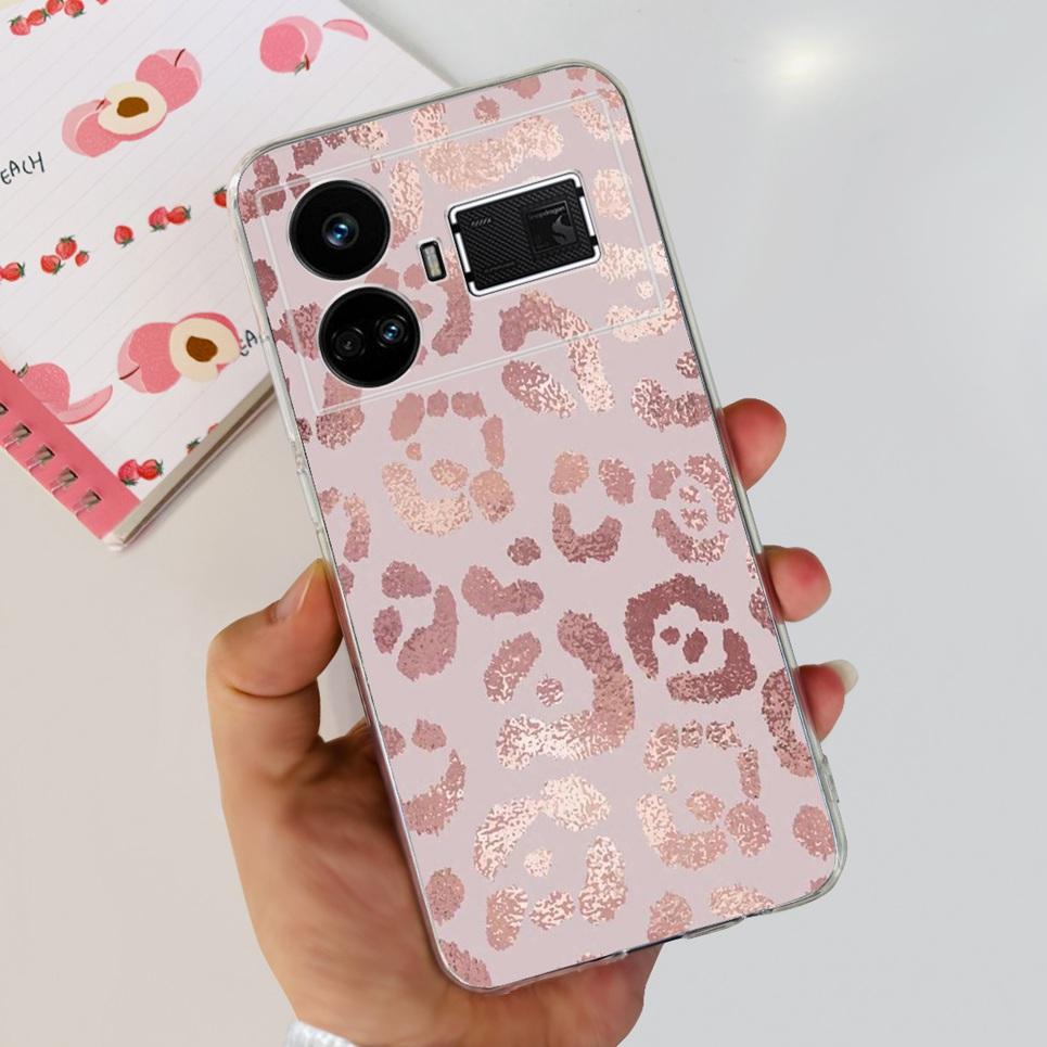 For Realme GT5 Case Clear Silicone Soft TPU Cover For OPPO Realme GT 5 RealmeGT5 Cases Flower Marble Jelly Bumper Coques