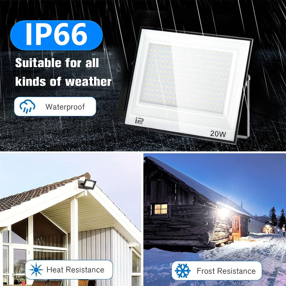 LED Floodlight AC220V 20-300W Outdoor Waterproof IP66 Aluminum Material Suitable For Driveway Corridors Construction Sites Light