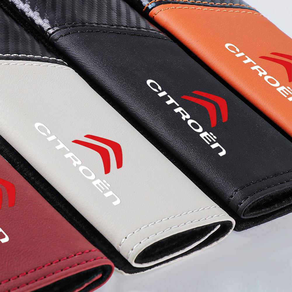 PEZN4 1pc/2pcs PU Leather Car Seat Belt Cover Shoulder Pad For Citroen C1 C2 C3 Vts C4 Saxo C5 C6 C8 Xsara C3-XR Picasso Accessories
