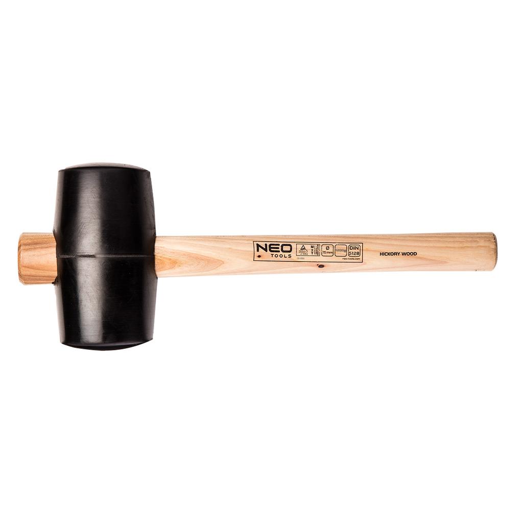 Rubber hammer 90 mm/1200 g, hickory handle