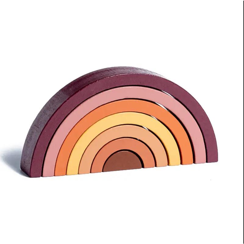 Горячий Арочный Мост Радуга Деревянные Кубики Детский Деревянный Штабелер Детская Игрушка Цветовое Познание Дети Монтессори Развивающие Деревянные Игрушки