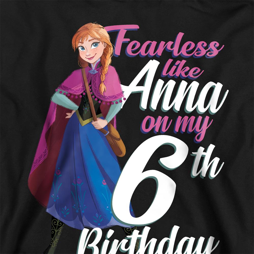 Frozen Childrens/Kids Fearless Like Anna Heather 6th Birthday Pullover Hoodie