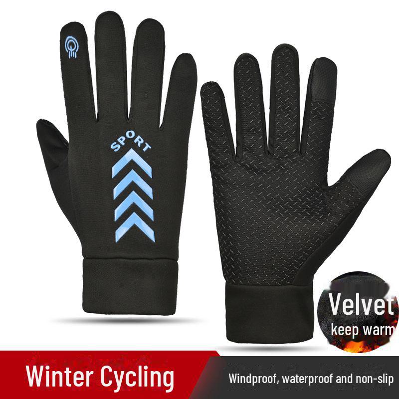 "Водонепроницаемые Нескользящие Зимние Перчатки с Сенсорным Экраном для Мужчин и Женщин - Ветрозащитные для Велоспорта и Вождения с Бархатной Подкладкой"