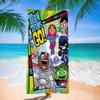 Постер Teen Titans Go Пляжное полотенце Цветные банные полотенца для девочки Микрофибра Быстросохнущее Не прилипает песок Пляж Йога Спа Спортзал Бассейн