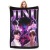 Плед K-pop Demon Hunters от Saja Boys, флис, весна/осень, Джину, многофункциональный теплый плед для дивана, автомобиля, одеяло
