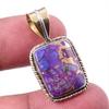 Подарочный двухцветный кулон из натурального фиолетового, медного и бирюзового серебра 925 пробы, 1,25 дюйма, h6q87