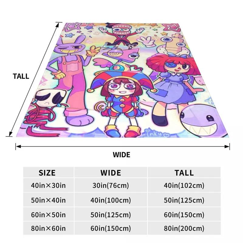 Anime The Amazing Digital Circus Blankets Fleece Spring Autumn Multi function Ultra Soft Blanket for Sofa Travel Bedspread