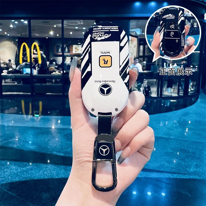 SFX1 Car Key Case Cover for Mercedes Benz 2022 C S Class W206 W223 S350 C260 C300 S400 S450 S500 TPU Shell Fob Holder Protector